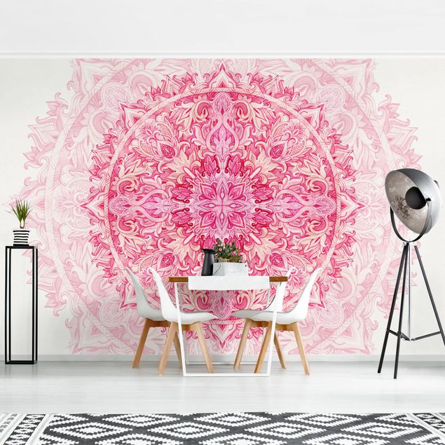decoraçao para parede de cozinha Mandala Watercolour Ornament Pink