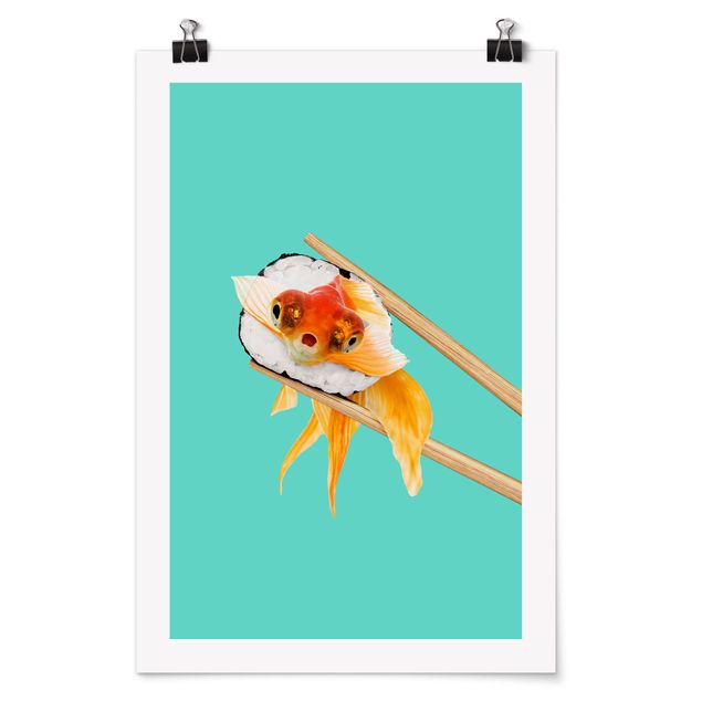 Posters animais Sushi With Goldfish