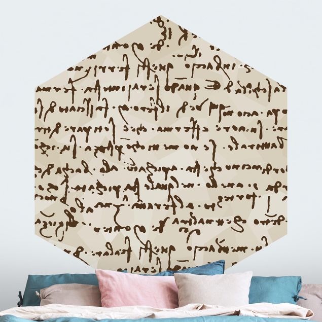 papel de parede moderno Da Vinci Manuscript