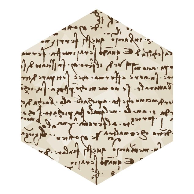 Papel de parede hexagonal Da Vinci Manuscript