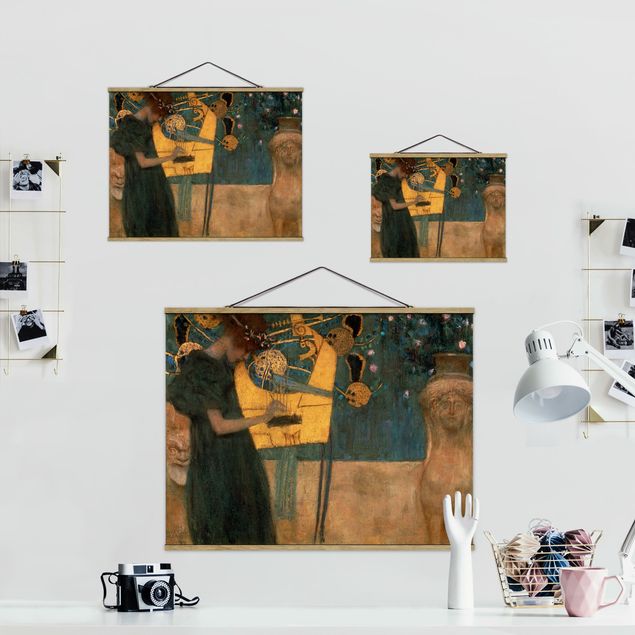 quadros decorativos para sala modernos Gustav Klimt - Music