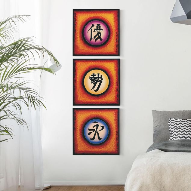 Quadros com frases Chinese Characters Trio