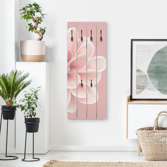Cabides de parede imitação madeira Dahlia On Blush Pink