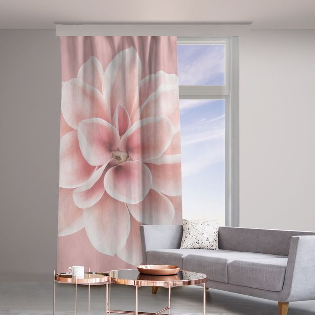 cortinas opacas Dahlia Pink Blush Flower Centered
