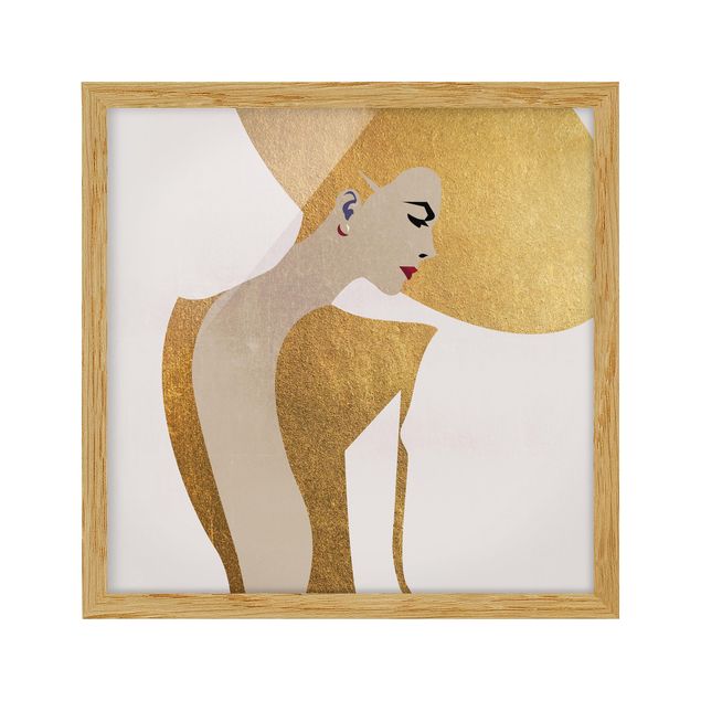 Quadros modernos Lady With Hat Golden