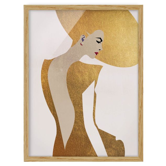 Quadros modernos Lady With Hat Golden