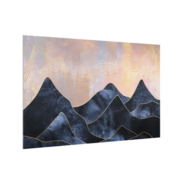 Painel antisalpicos Golden Dawn Over Mountains