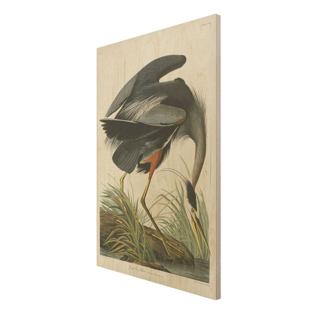Quadros decorativos Vintage Board Blue Heron