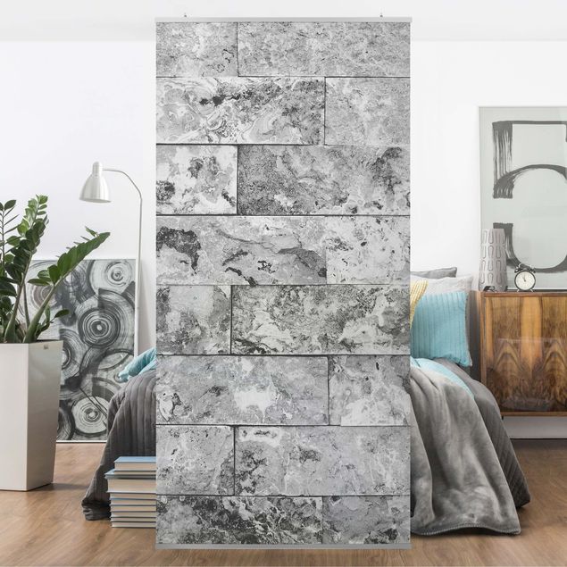 divisórias quartos Stone Wall Natural Marble Grey