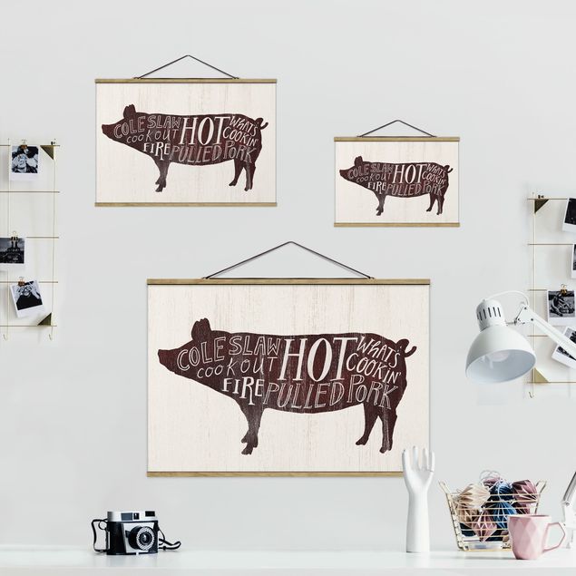 Quadros decorativos Farm BBQ - Pig