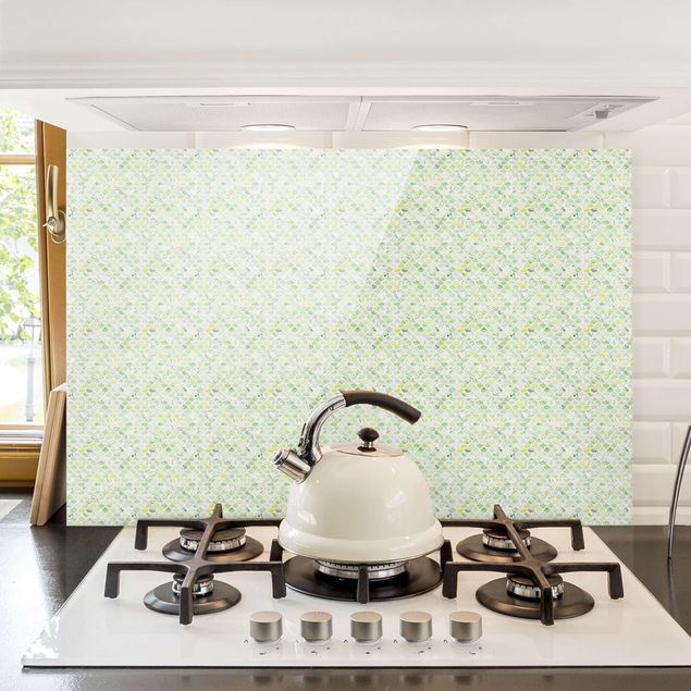 decoraçao para parede de cozinha Marble Pattern Spring Green