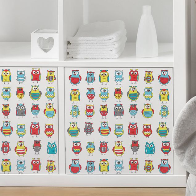 Decoração para quarto infantil Kids Pattern With Various Owls