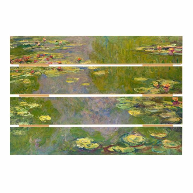 Quadros em madeira flores Claude Monet - Green Waterlilies