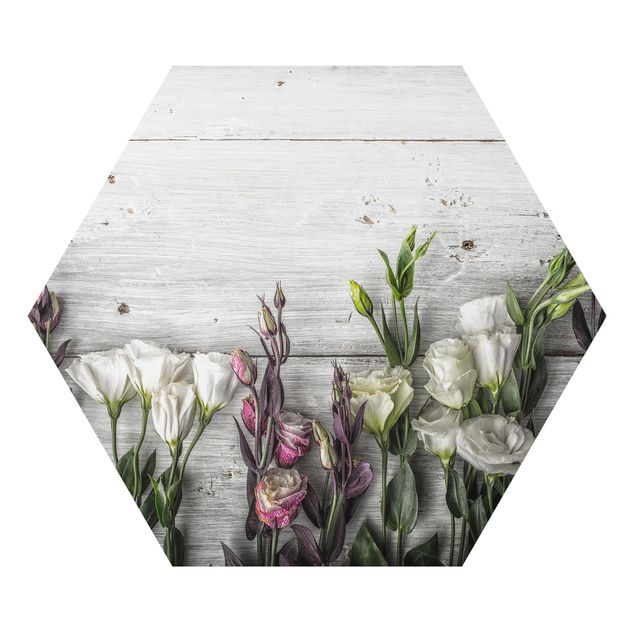 Quadros em cinza Tulip Rose Shabby Wood Look
