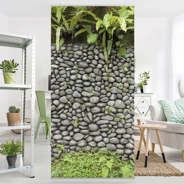 decoraçao cozinha Stone Wall With Plants