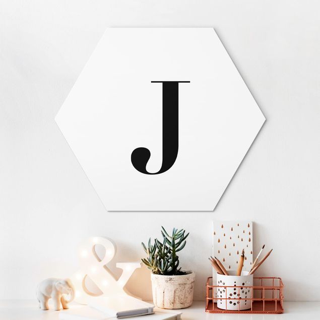 quadro de letras Letter Serif White J