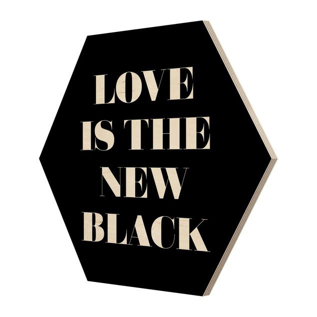 Quadros hexagonais Love Is The New Black