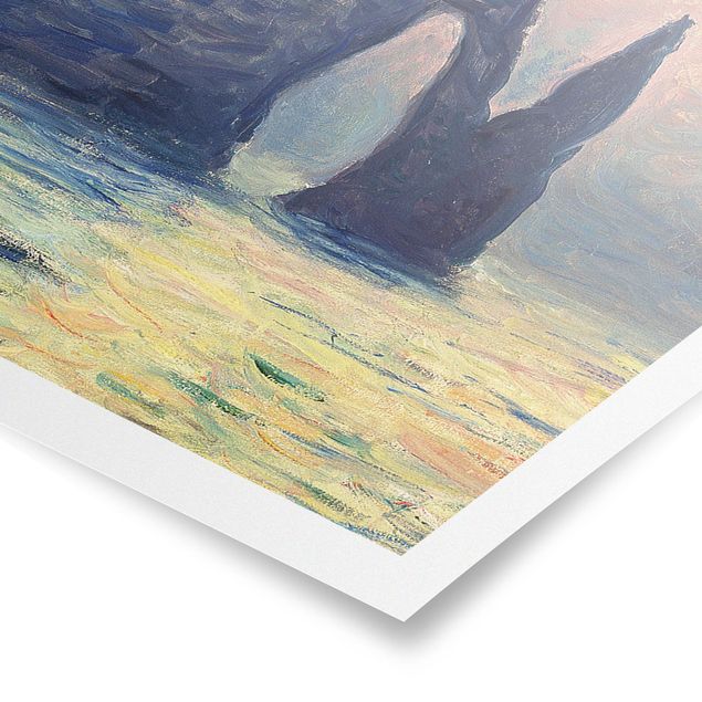 Quadros praia Claude Monet - The Cliff, Étretat, Sunset