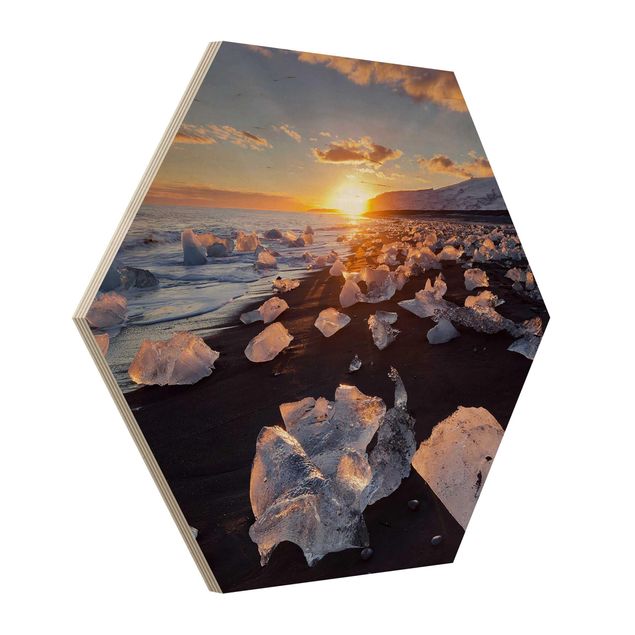 Quadros de Rainer Mirau Chunks Of Ice On The Beach Iceland