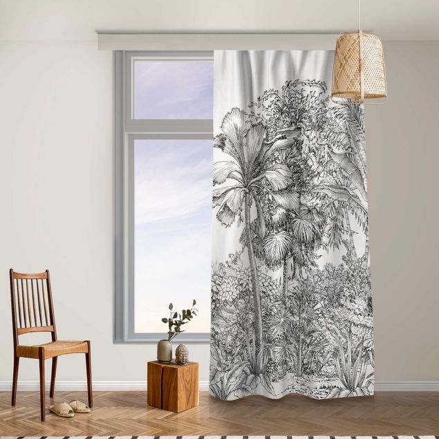 cortinados modernos Detailed Drawing Of Jungle