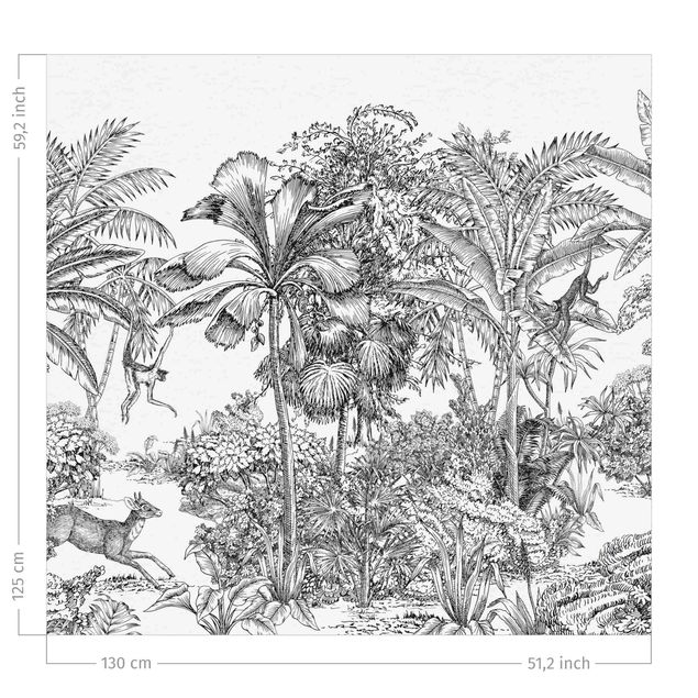cortinas à medida Detailed Drawing Of Jungle
