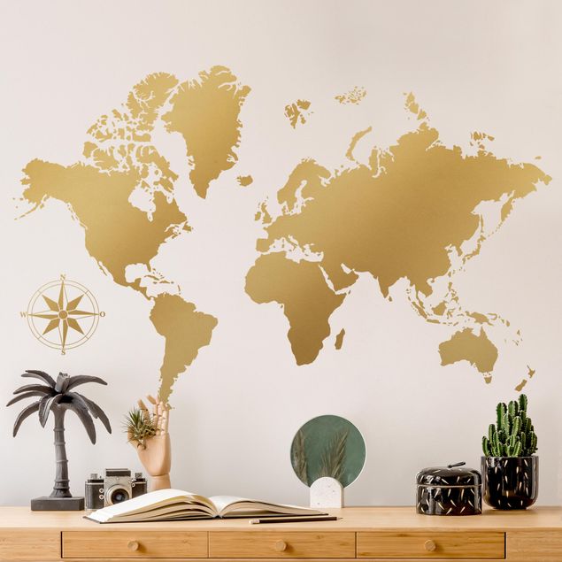 Autocolantes de parede Detailed World Map