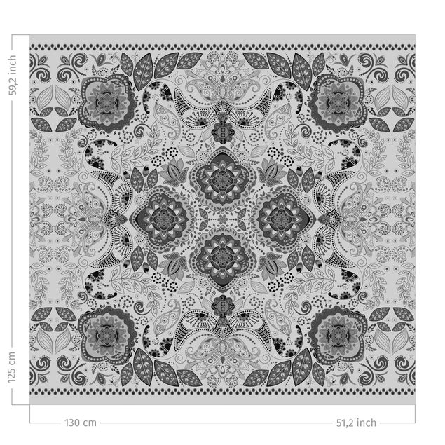Cortinados estampados Detailed Boho Pattern In Grey