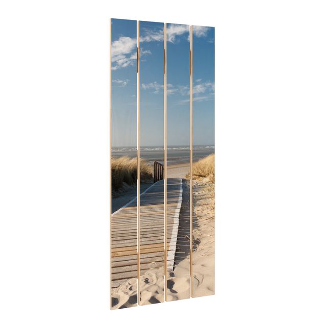 quadro de madeira para parede Baltic Sea Beach
