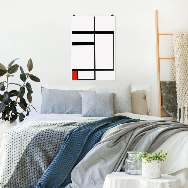 Quadros por movimento artístico Piet Mondrian - Composition with Red, Black and White