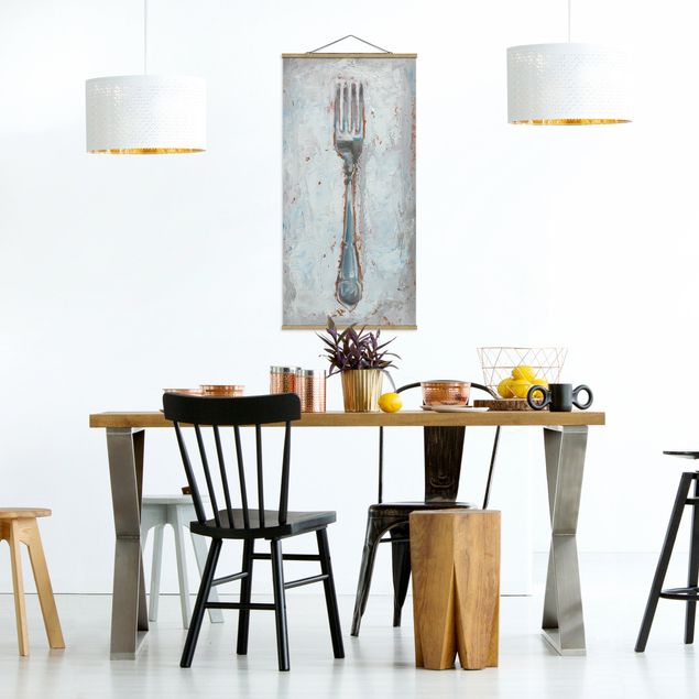 quadros decorativos para sala modernos Impressionistic Cutlery - Fork