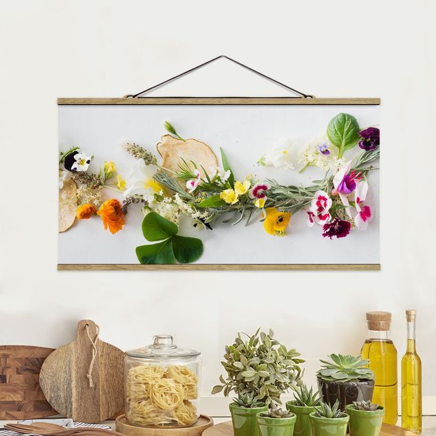 decoraçao cozinha Fresh Herbs With Edible Flowers
