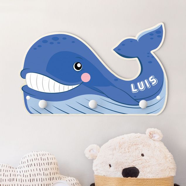decoração quarto bebé Chubby Whale With Customised Name