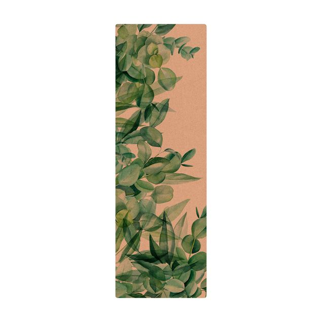 tapete pequenininho Thicket Eucalytus Leaves Watercolour