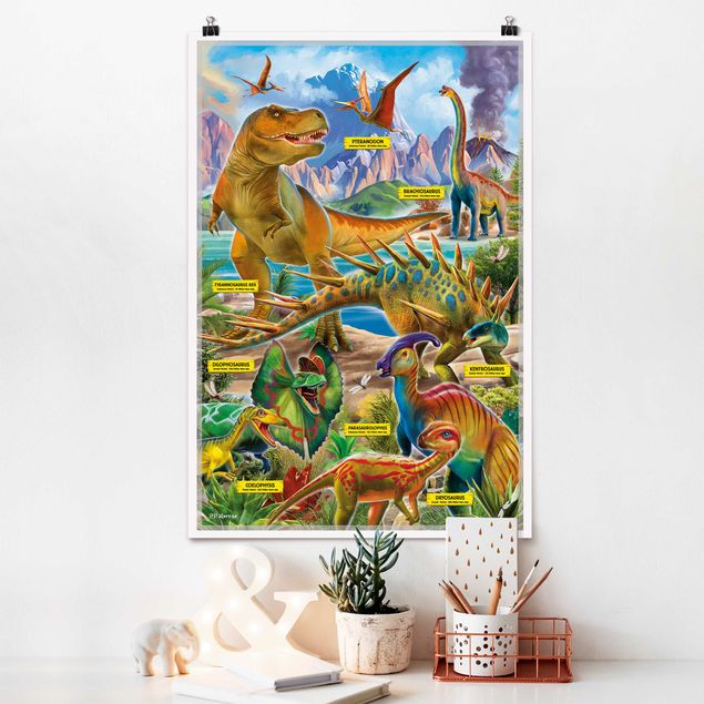 decoração para quartos infantis The Dinosaurs Species