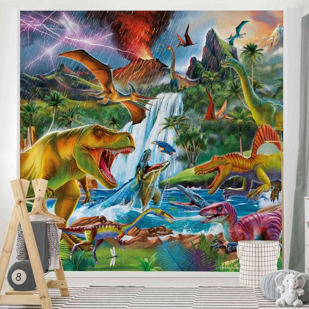 decoração quarto bebé Dinosaurs In A Prehistoric Storm