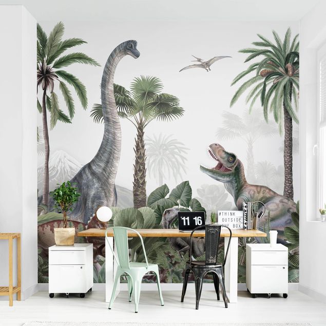 Decoração para quarto infantil Dinosaur giants in the jungle