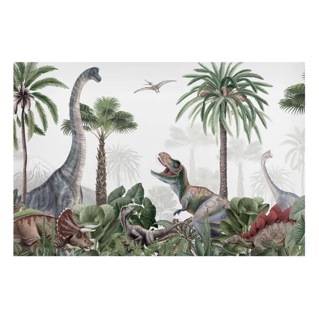 quadro de árvore Dinosauriergiganten im Dschungel