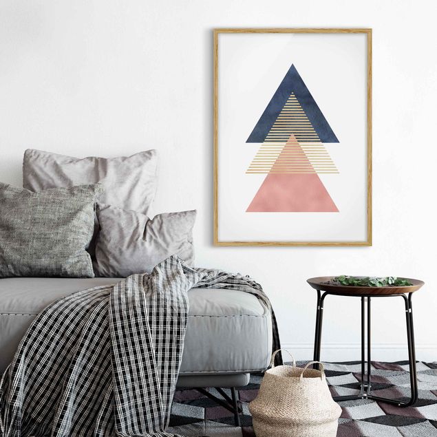 quadros abstratos para sala Three Triangles