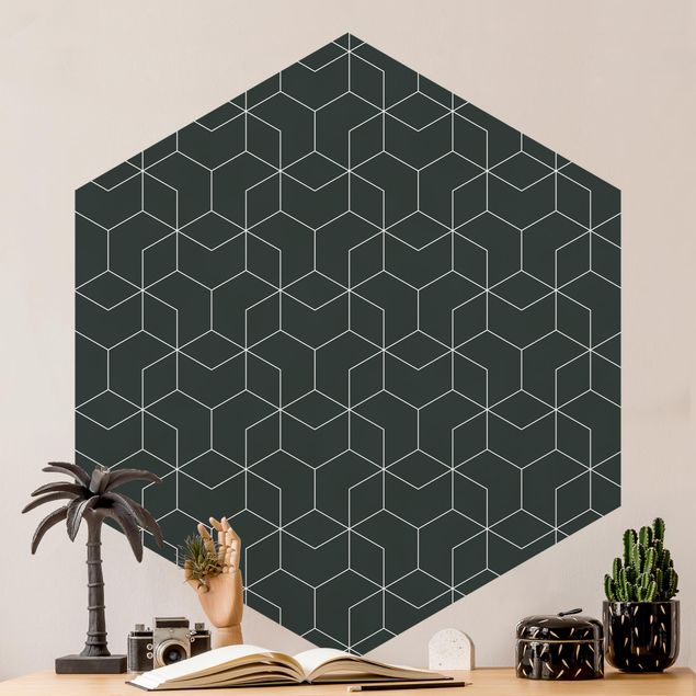 decoraçoes cozinha Three-Dimensional Cube Pattern