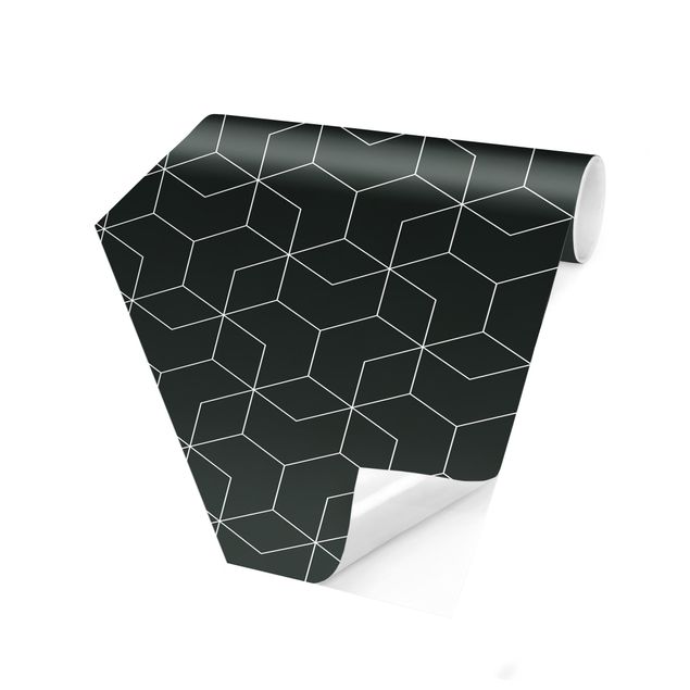 papel de parede moderno Three-Dimensional Cube Pattern