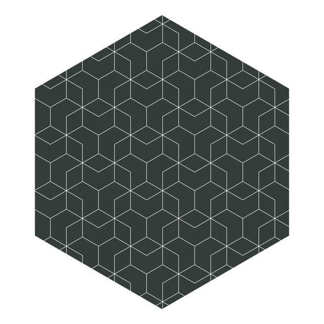 Papel de parede preto Three-Dimensional Cube Pattern