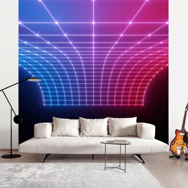 papel de parede moderno para sala Three-Dimensional Neon Light