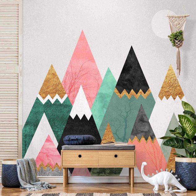decoração para quartos infantis Triangular Mountains With Gold Tips
