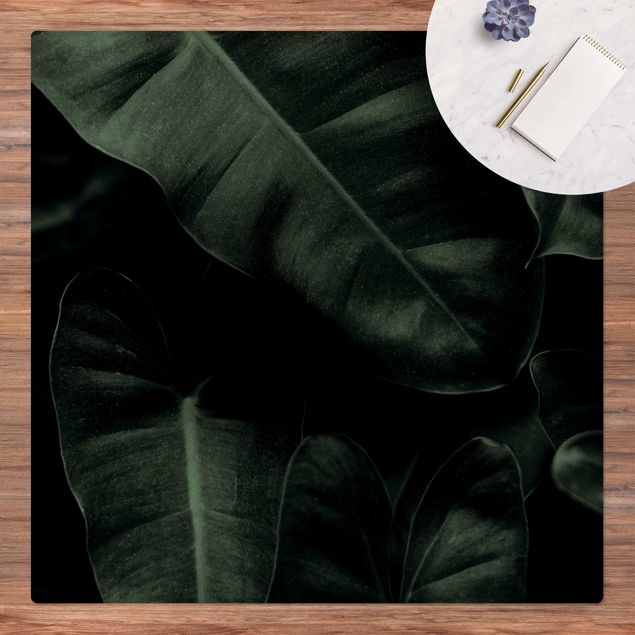tapetes sala modernos Jungle Leaves Dark Green