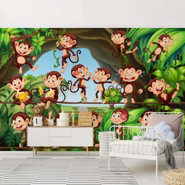 mural para parede Jungle Monkeys