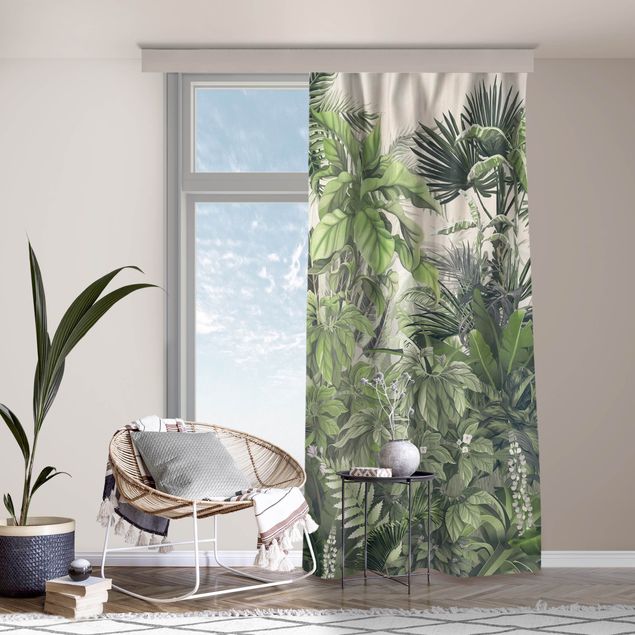 cortinas opacas Jungle Plants In Green