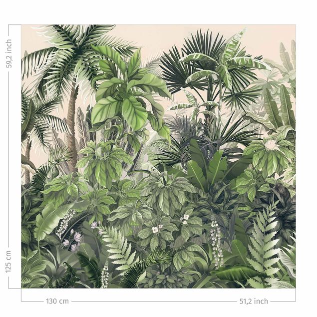 cortina sob medida Jungle Plants In Green