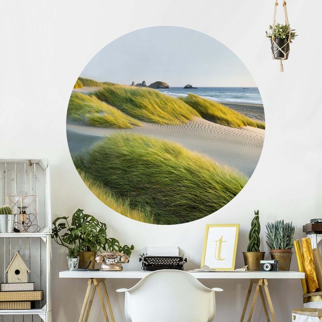 decoraçao para parede de cozinha Dunes And Grasses At The Sea