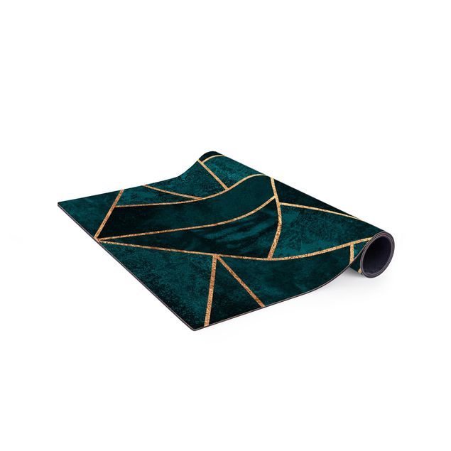 tapete sala de jantar Dark Turquoise With Gold