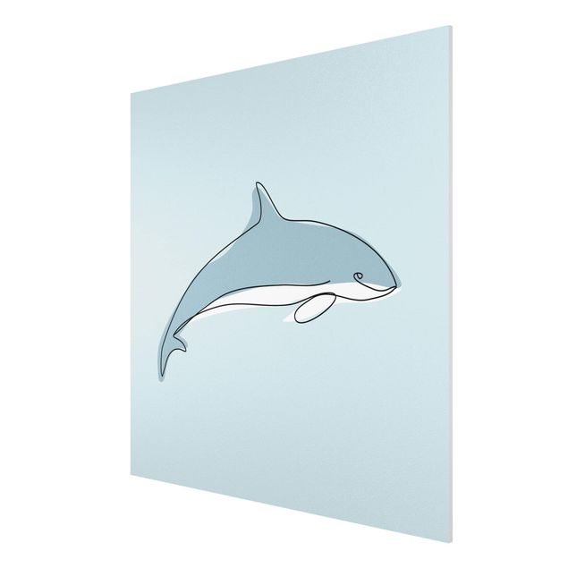 quadros decorativos para sala modernos Dolphin Line Art